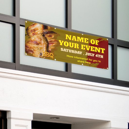 Aangepaste banner voor barbecuegebeurtenissen (Buitenkant Gebouw)