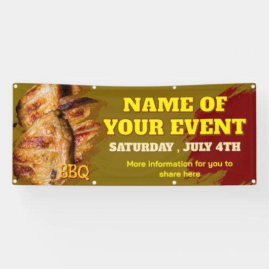 Aangepaste banner voor barbecuegebeurtenissen (Horizontaal)