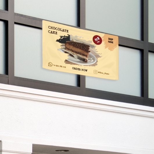 Aangepaste banner voor cake shop (Buitenkant Gebouw)