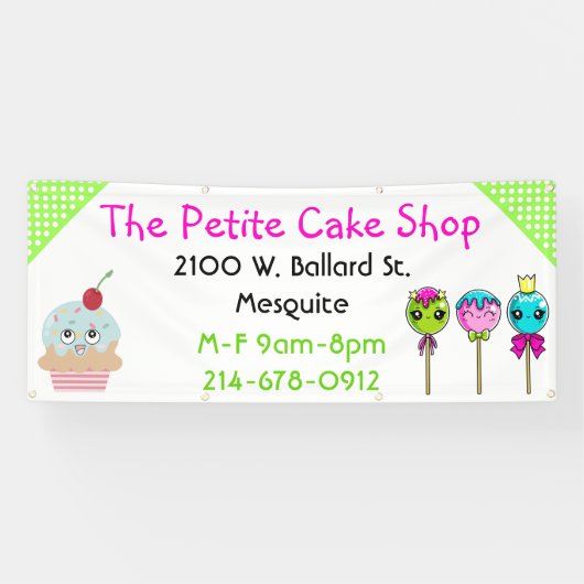 Aangepaste banner voor cupcake-bakkerij (Horizontaal)