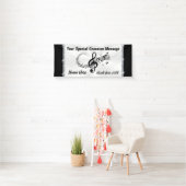 Aangepaste banner voor muzieknoten, zwart en wit (Insitu)