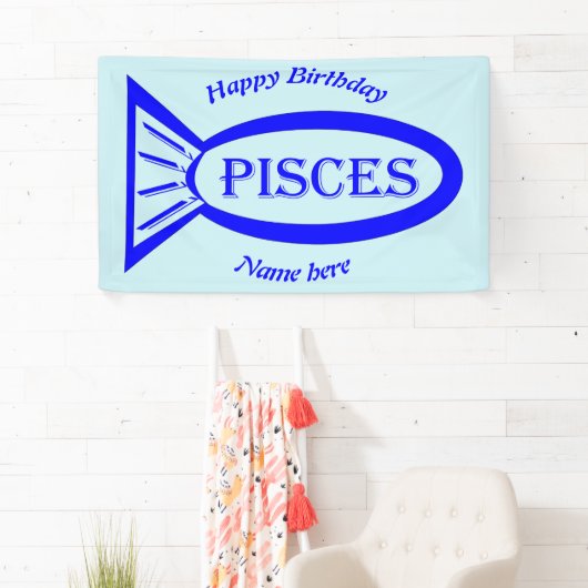 Aangepaste banner voor Pisces Star Sign (Insitu)