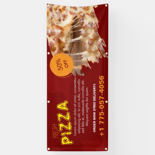 Aangepaste banner voor pizzatent (Verticaal)