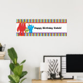Aangepaste banner voor verjaardagsfeestje voor kin poster (Thuiskantoor)