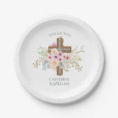 Aangepaste Baptisme communitybevestiging Floral Cr Papieren Bordje (Voorkant)