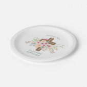 Aangepaste Baptisme communitybevestiging Floral Cr Papieren Bordje (Gekanteld)