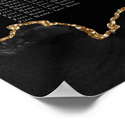 Aangepaste Bar Mitswa Zwart Gouden Agaat Zitting G Poster (Hoek)