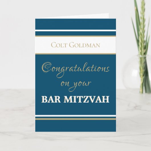 Aangepaste Bar Mitzvah Congrats Kaart (Voorkant)
