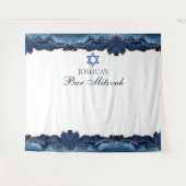 Aangepaste Bar Mitzvah Party Navy Blauw Fotocabine Wandkleed (Voorkant (horizontaal))