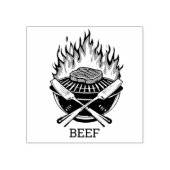 Aangepaste barbecue Rundvlees Trouwmaaltijd Keuze Rubberstempel (Afrduk)