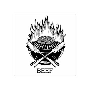 Aangepaste barbecue Rundvlees Trouwmaaltijd Keuze Rubberstempel