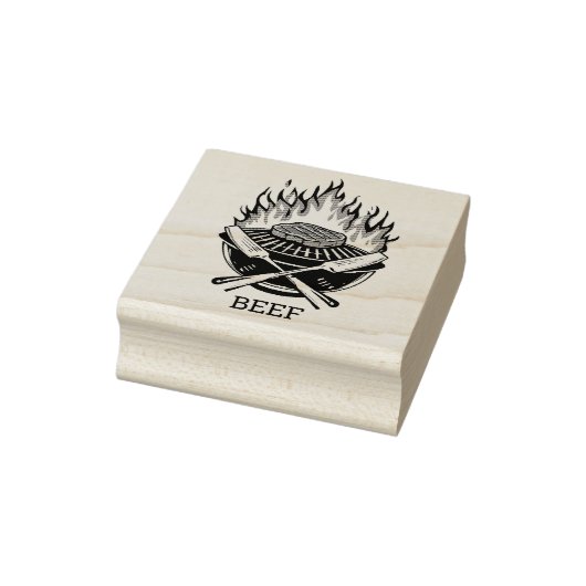 Aangepaste barbecue Rundvlees Trouwmaaltijd Keuze Rubberstempel (Stempel)