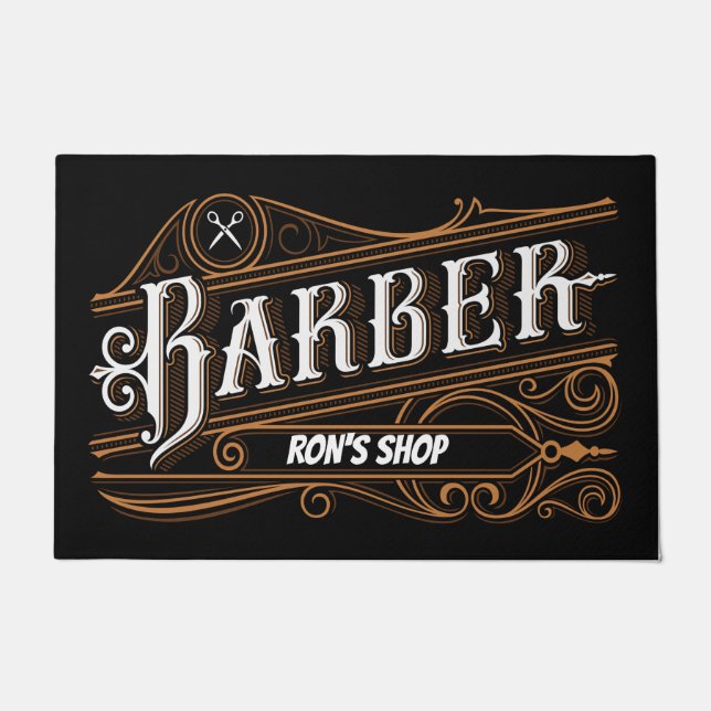 Aangepaste Barber Doormat,  hormoon in de Barbersh Deurmat (Voorkant)