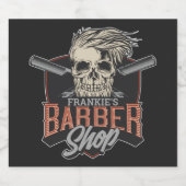 Aangepaste Barber Shop Hipster Skull en Razors Bier Etiket (Enkel label)