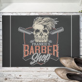 Aangepaste Barber Shop Hipster Skull en Razors Deurmat