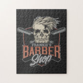 Aangepaste Barber Shop Hipster Skull en Razors Legpuzzel (Verticaal)