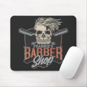 Aangepaste Barber Shop Hipster Skull en Razors Muismat (Met muis)