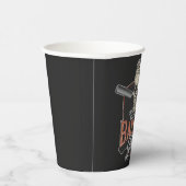 Aangepaste Barber Shop Hipster Skull en Razors Papieren Bekers (Rechts)