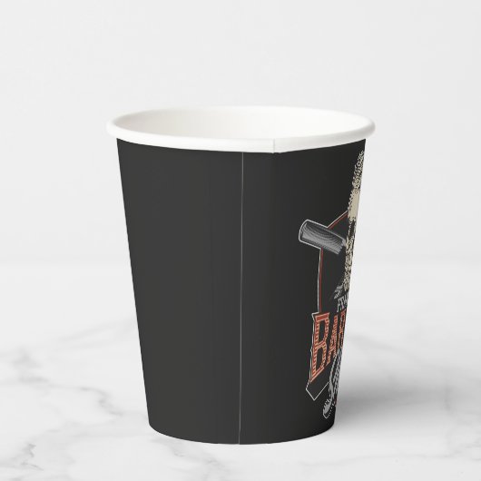 Aangepaste Barber Shop Hipster Skull en Razors Papieren Bekers (Rechts)