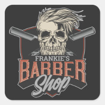 Aangepaste Barber Shop Hipster Skull en Razors