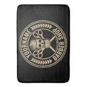 Aangepaste Barber Shop Skull Rockabilly Salon Badmat (Voorkant Verticaal)
