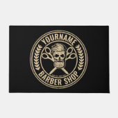 Aangepaste Barber Shop Skull Rockabilly Salon Deurmat (Voorkant)