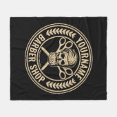 Aangepaste Barber Shop Skull Rockabilly Salon Fleece Deken (Voorkant (Horizontaal))