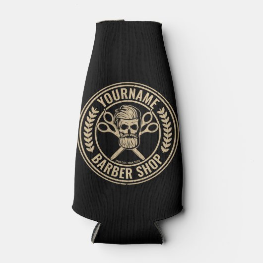 Aangepaste Barber Shop Skull Rockabilly Salon Flesjeskoeler (Voorkant)