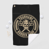 Aangepaste Barber Shop Skull Rockabilly Salon Golfhanddoek (Insitu)