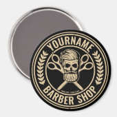 Aangepaste Barber Shop Skull Rockabilly Salon Magneet (Voorkant / Achterkant)