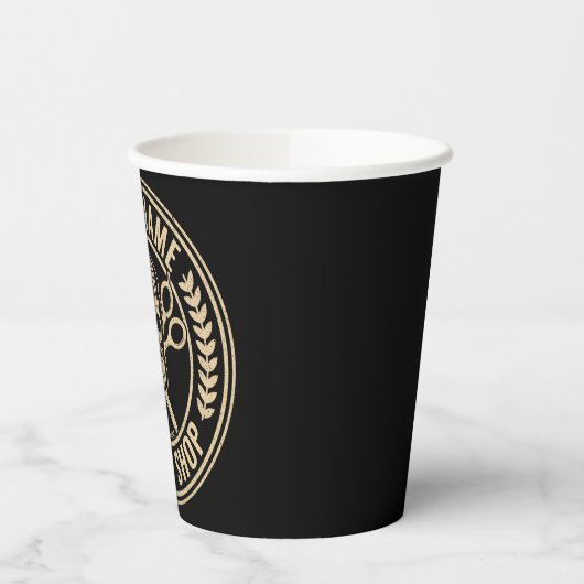 Aangepaste Barber Shop Skull Rockabilly Salon Papieren Bekers (Links)