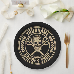 Aangepaste Barber Shop Skull Rockabilly Salon Papieren Bordje
