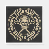 Aangepaste Barber Shop Skull Rockabilly Salon Servet (Voorkant)