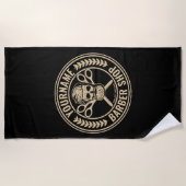 Aangepaste Barber Shop Skull Rockabilly Salon Strandlaken (Voorkant)