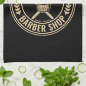 Aangepaste Barber Shop Skull Rockabilly Salon Theedoek (Gevouwen)