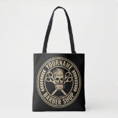 Aangepaste Barber Shop Skull Rockabilly Salon Tote Bag (Voorkant)