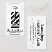 Aangepaste Barber-winkel in zwart-wit Visitekaartje (Voorkant / Achterkant)
