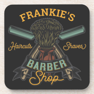 Aangepaste Barber Winkel Retro Haircuts Shaves Bier Onderzetter