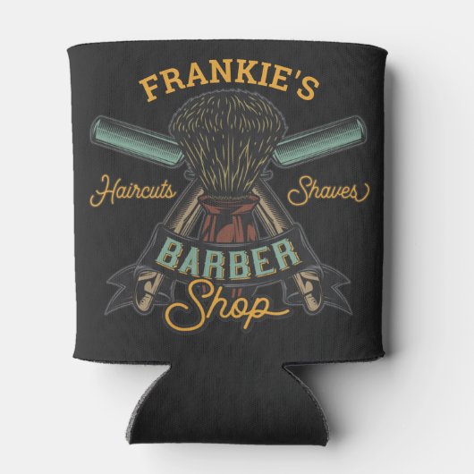 Aangepaste Barber Winkel Retro Haircuts Shaves Blikjeskoeler (Achterkant)