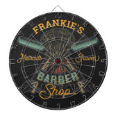 Aangepaste Barber Winkel Retro Haircuts Shaves Dartbord (Voorkant)