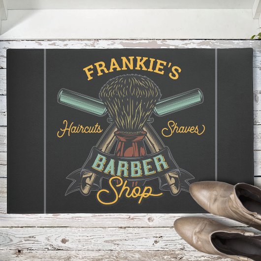 Aangepaste Barber Winkel Retro Haircuts Shaves Deurmat