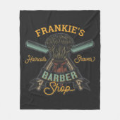 Aangepaste Barber Winkel Retro Haircuts Shaves Fleece Deken (Voorkant)