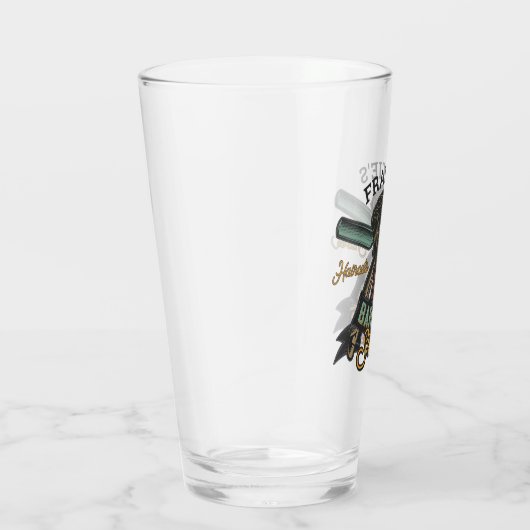 Aangepaste Barber Winkel Retro Haircuts Shaves Glas (Rechts)