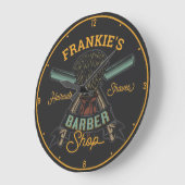 Aangepaste Barber Winkel Retro Haircuts Shaves Grote Klok (Hoek)