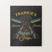 Aangepaste Barber Winkel Retro Haircuts Shaves Legpuzzel (Verticaal)