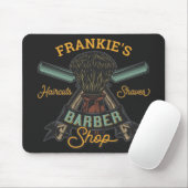 Aangepaste Barber Winkel Retro Haircuts Shaves Muismat (Met muis)