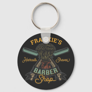 Aangepaste Barber Winkel Retro Haircuts Shaves Sleutelhanger
