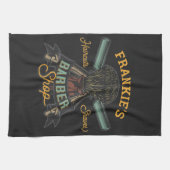 Aangepaste Barber Winkel Retro Haircuts Shaves Theedoek (Horizontaal)