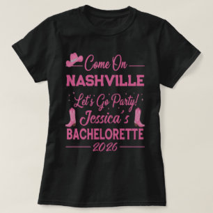 Aangepaste Barbiecore Cowboy vrijgezellenfeestje T-shirt