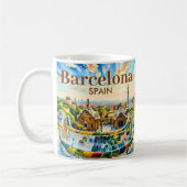 Aangepaste Barcelona Spanje Aquarel Park Guell Ret Koffiemok (Links)